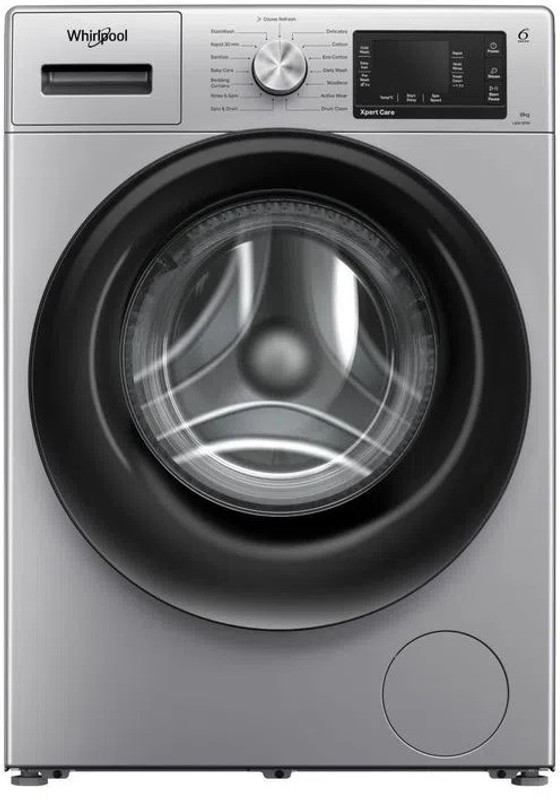 Whirlpool 8 kg Fully Automatic Front Load with In-built Heater Silver (8kg 5 Star Front Load Machine Ozone Air Refresh Technology & Heater…