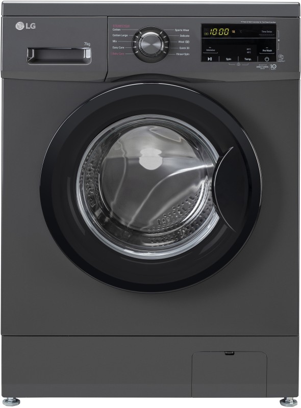 LG 7 kg Fully Automatic Front Load with In-built Heater Black, Grey(FHM1207SDM)