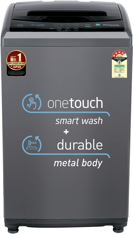 Panasonic 6 kg 4 Star 8 Wash Program AquaBeat Wash Fully Automatic Top Load Washing Machine Grey(NA-F60LF1HRB)