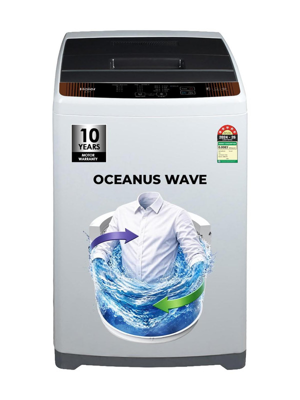 Haier 6.5 kg Fully Automatic Top Load Washing Machine Silver(HWM65-FEN)