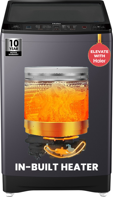 Haier 10.5 kg Fully Automatic Top Load Washing Machine with In-built Heater Silver(HWM105-H688BK)