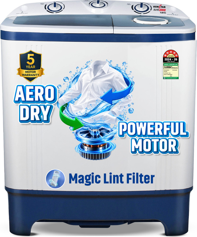 Kenstar KSSA705NNNDA 7 kg Top load Semi-automatic Washing Machine
