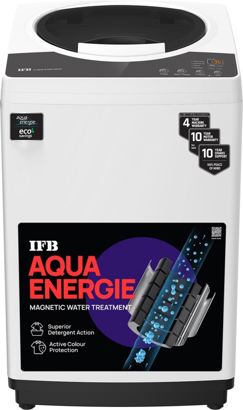 IFB 6.5 kg 5 Star Aqua Conserve Hard Water Wash, Smart Sense 4 years Comprehensive Warranty Fully Automatic Top Load Washing Machine White(TL-REW Aqua 6.5 kg)