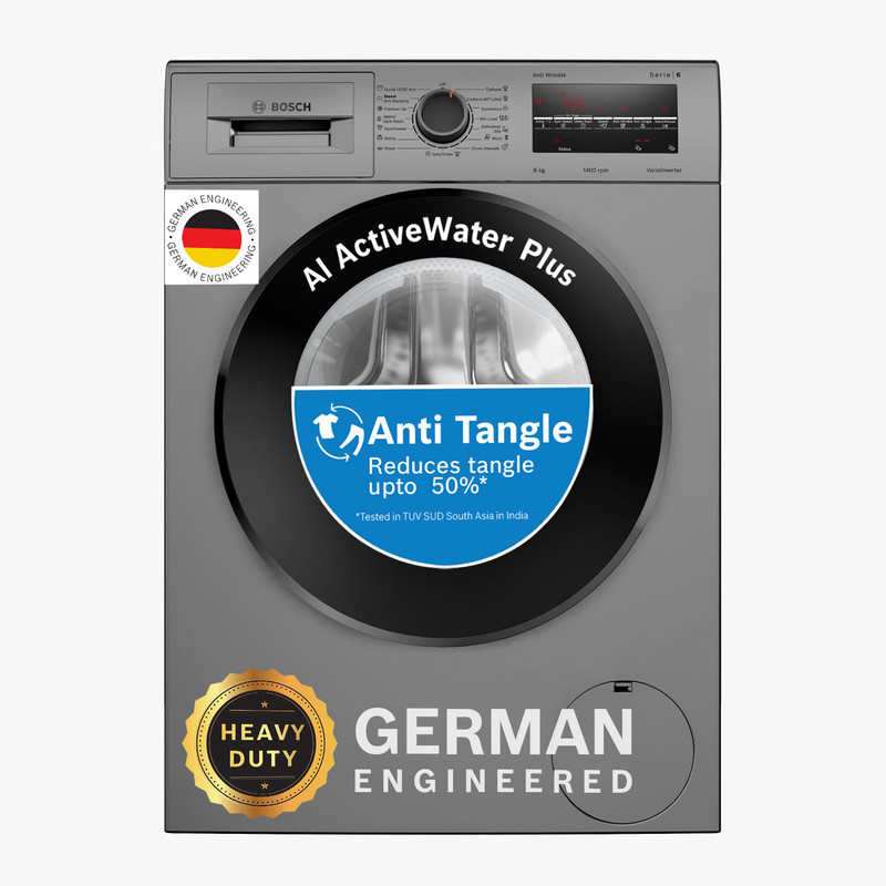 BOSCH 9 kg Fully Automatic Front Load Washing Machine with In-built Heater White(WGA14200IN)