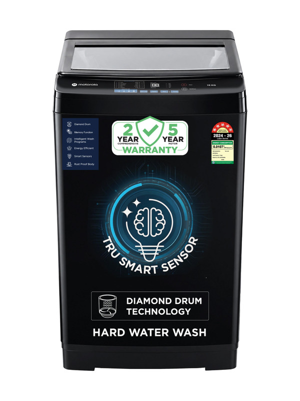 MOTOROLA MTTL1005NNNDBL 10 kg Top load Fully automatic Washing Machine