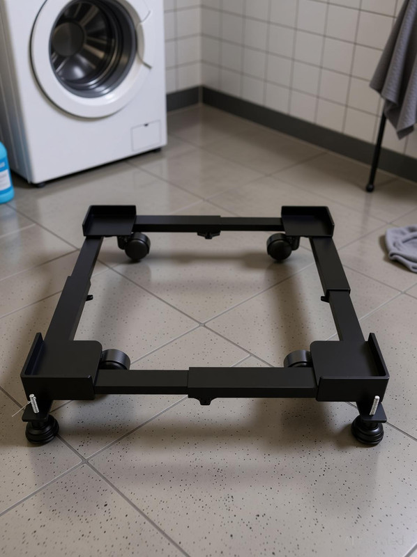 Smart Shelter Washing Machine, Water Cooler, Air Cooler, Refrigerator for Front & Top Loading Washing Machines/Dishwasher Stand/Trolley (Min:16.5"x 19.5", Max: 25.5"x32") Material Iron(49 cm x 42 cm)