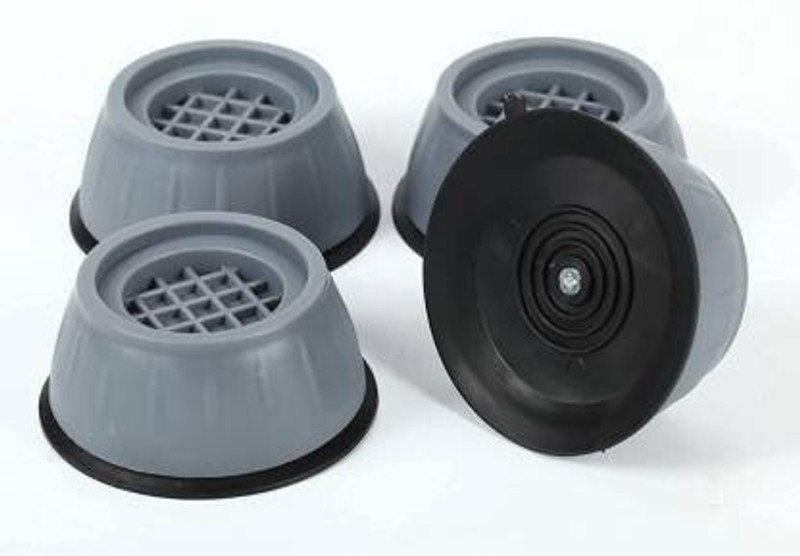 DDecora Anti Vibration Pad with Suction Cup Feet, Fridge, Washing Machine Feet Pads Leveling Feet Anti Walk Pads Shock Absorber (PACK OF 4) Laundry Trolley(Grey)