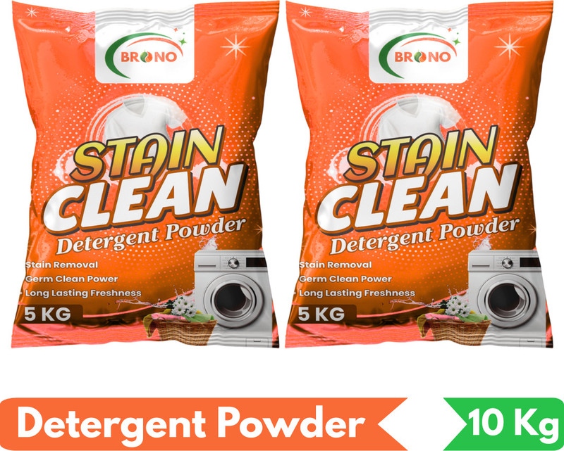 Brono ultra clean detergent powder, top/front load expert washing powder Detergent Powder(10 kg)