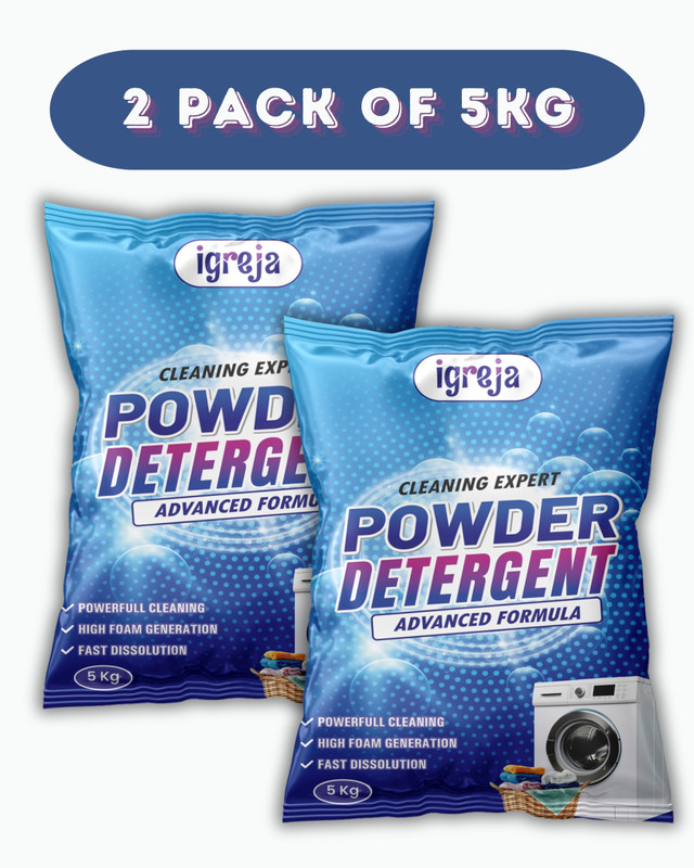 IGREJA Cleaning Expert Detergent Powder 10 kg – Advanced Formula, High Foam Detergent Powder (Fresh)(2 kg)