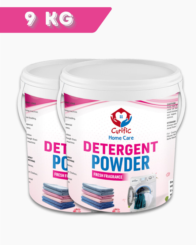 CURIFIC Pure Fresh Detergent Powder 9 kg Long Lastinng Fragrance Detergent Powder (Fresh)(9 kg)