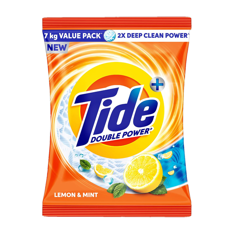 Tide Plus Double Power Detergent Washing Powder Lemon & Mint 6kg + 2kg FREE