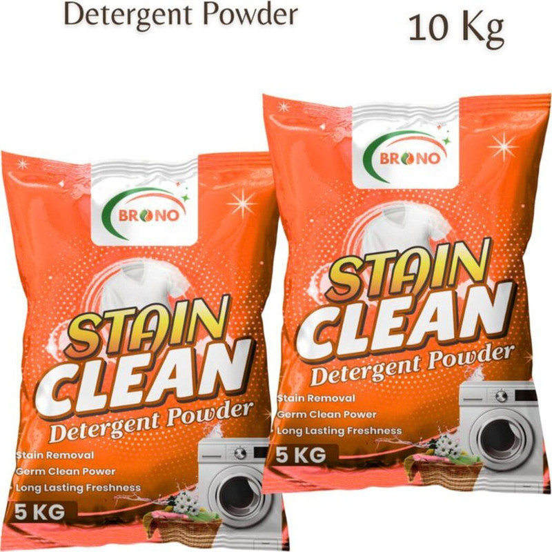 Brono Quick Bright Detergent Powder | Removes Dirt | Easy Cleaning | PK1E1 Detergent Powder (Multi)(10 kg)