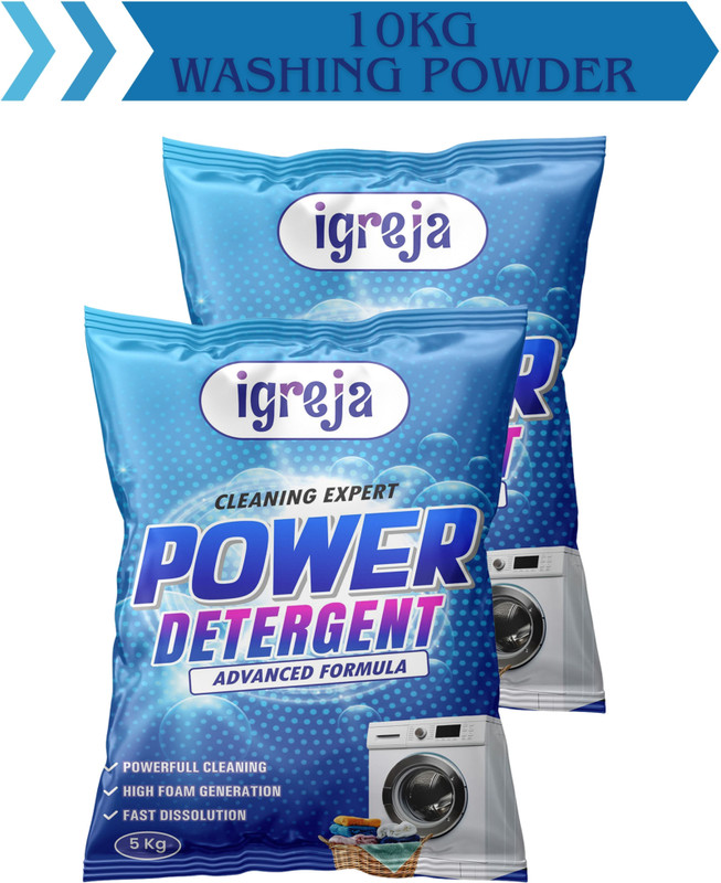 IGREJA Cleaning Expert Power Detergent 10 kg | Powerful Cleaning & Fast Dissolution Detergent Powder (Fresh)(10 kg)