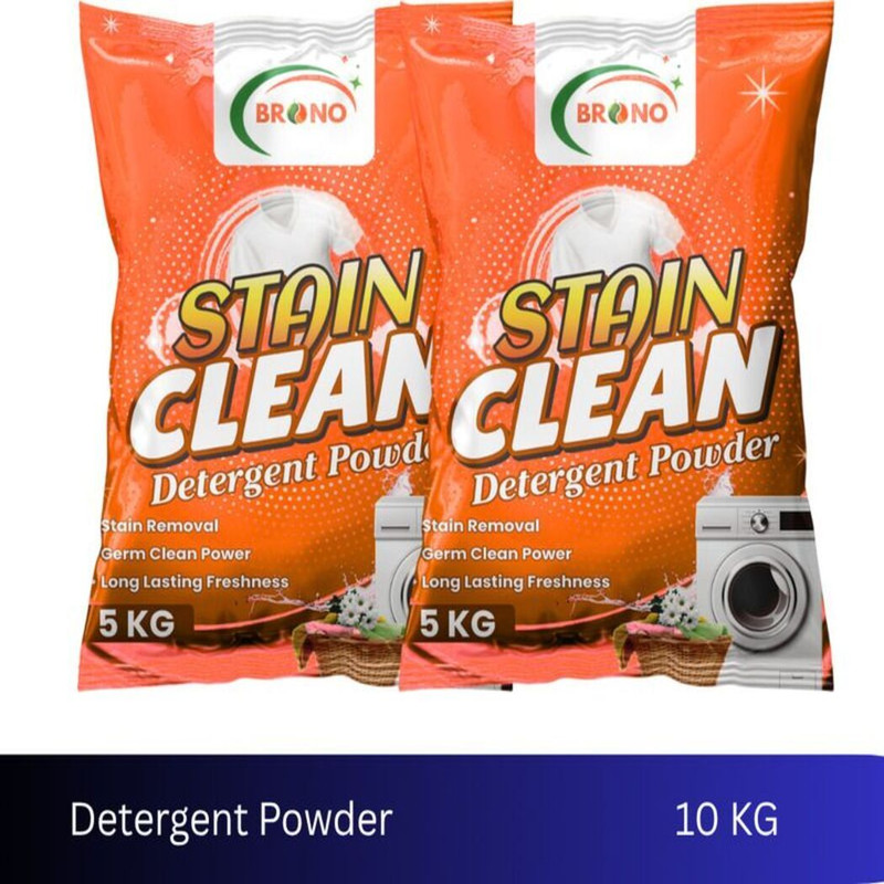 Brono Clean Plus Detergent Powder | Removes Stains & Keeps Fresh | PK1F2 Detergent Powder (Multi)(10 kg)