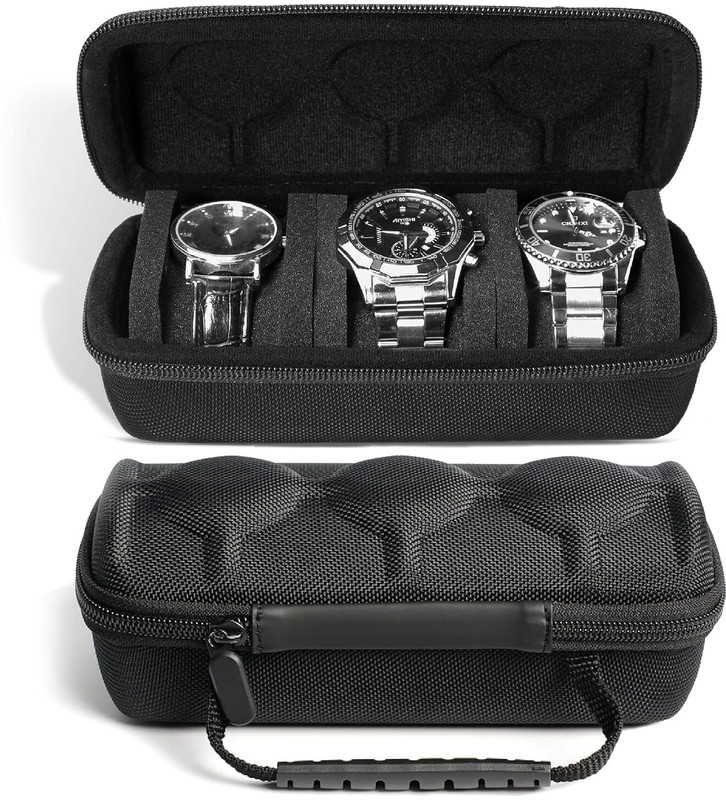 ON GATE Watches Storage Box Holder Organizer | Leather Watch Box Holder Case of Watches Watch Box(Black, Holds 8 Watches)