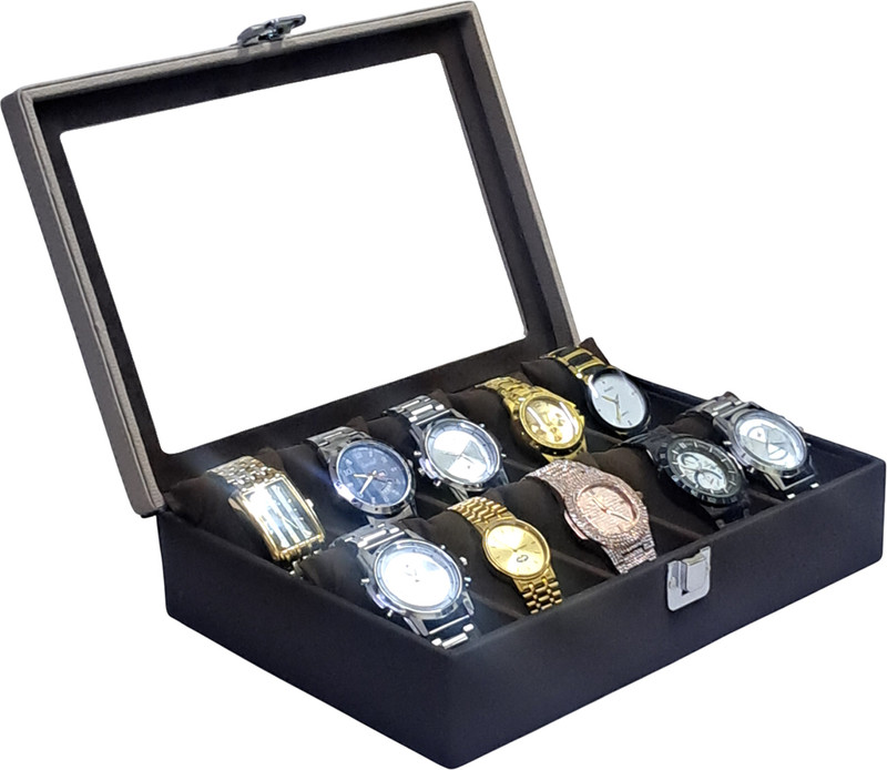essacci RC-WRC-1024-SN-Brown Watch Box(Brown, Holds 4 Watches)