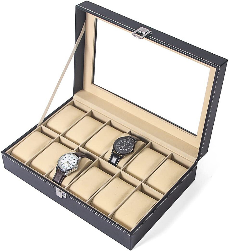 Rop 12_grid_Watch_box_001 Watch Box(Black, Holds 12 Watches)