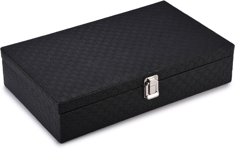 Clocksy Black Color Design Watch Box for 12 Watches Watch Box(Black, Holds 12 Watches)