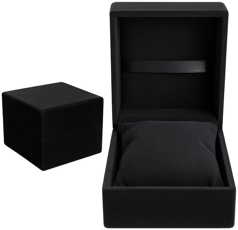 ZHYRA Men's and Women's Watch Box Holder Organizer Case with white pillow. Watch Box Watch Box(Black, Holds 1 Watch)