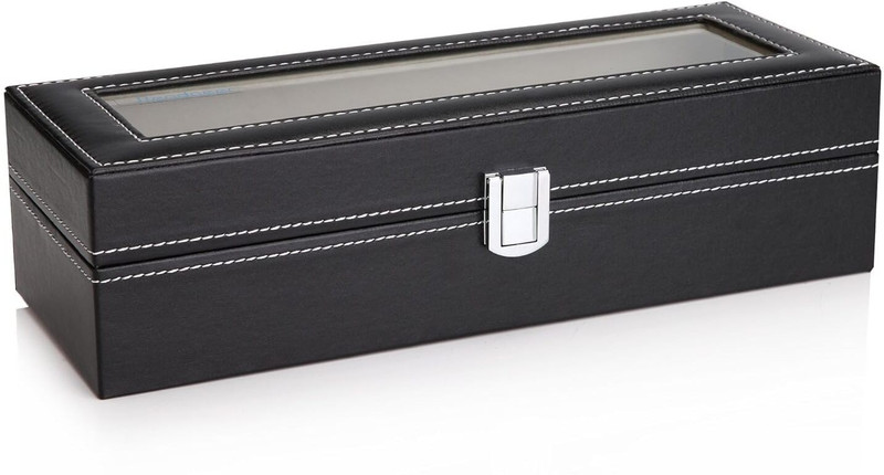 zvonko Leather 6 Slot Transparent Glass Men and Women Watch Storage Holder Watch Box(Multicolor, Holds 6 Watches)