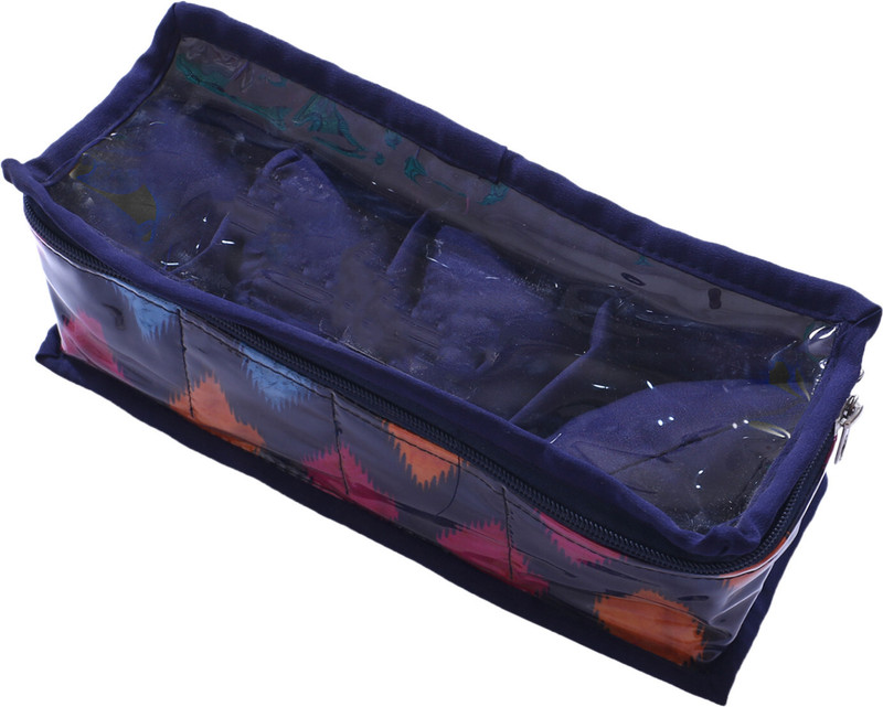 KUBER INDUSTRIES Multiuses PVC Laminate Navajo Print 4 Case Watch Organizer (Blue) Watch Box(Blue, Holds 4 Watches)