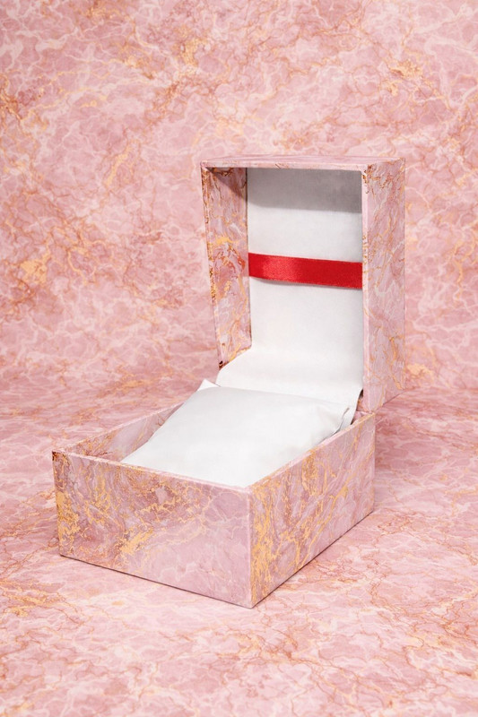 Pinkaura Premium Marble Finish Jewellery Box | Luxury Watch & Ring Storage Box Watch Box(Pink, Gold, Holds 1 Watch)