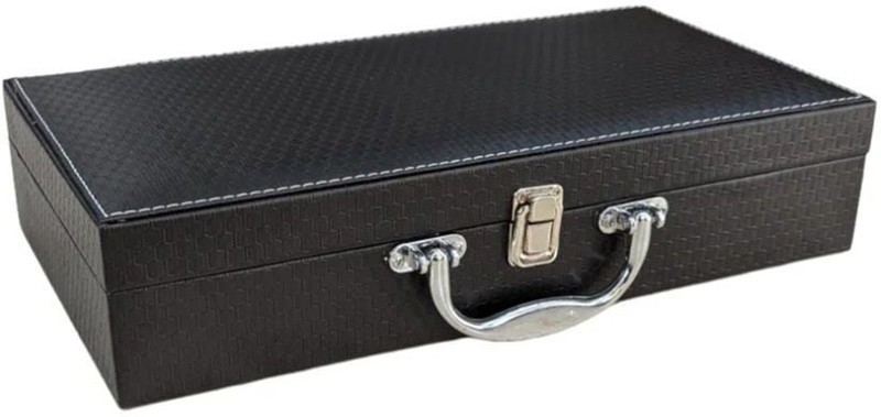Manasvita Enterprises Faux leather Watch Box 12 slot For watch Watch Box(Black, Gray, Holds 12 Watches)