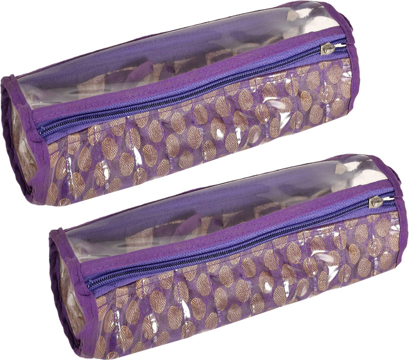 KUBER INDUSTRIES PVC Circle Design Watch Box Organizer 10 Compartment,Pack of 2, Watch Box(Purple, Holds 10 Watches)