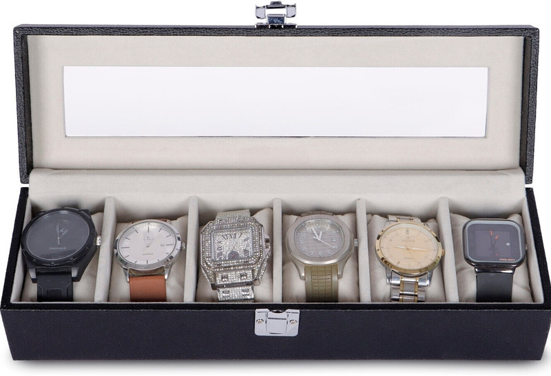 Sanco international Sanco Customized Watch Box | Watch Organizer Watch Box(Black, Holds 6 Watches)