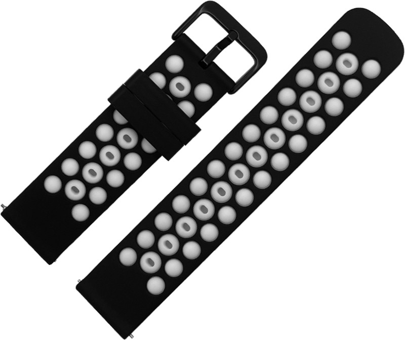 DBLACK [BUBBLE] ''Quick-Release, Dual Color'' 22 mm Silicone Watch Strap(Black-White)