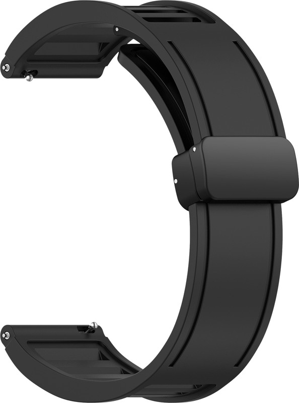 ACM Watch Strap Magnetic Clasp 22mm for Fire-Boltt Strike Bsw141 Bsw214 Smartwatch 3551457 mm Silicone Watch Strap(Black)