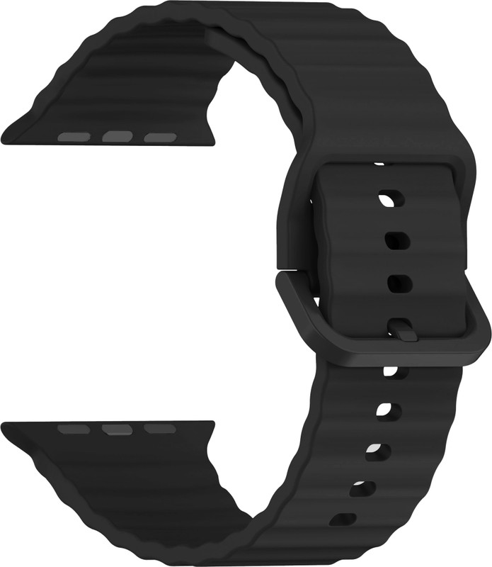 ACM Sliding 44mm 49mm Watch Strap Silicone Classy Belt for Fire-Boltt Call Bsw014 1121663 mm Silicone Watch Strap(Black)