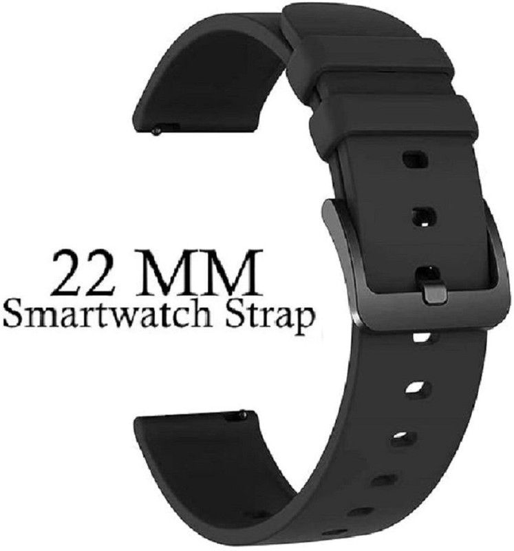 ADAMO 20mm silicone watch strap for all smartwatch & wristwatch (watch list in photo) 20 mm Silicone Watch Strap(Black)