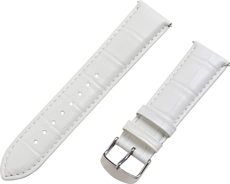 Roycee 49221020 20 mm Genuine Leather Watch Strap(White)