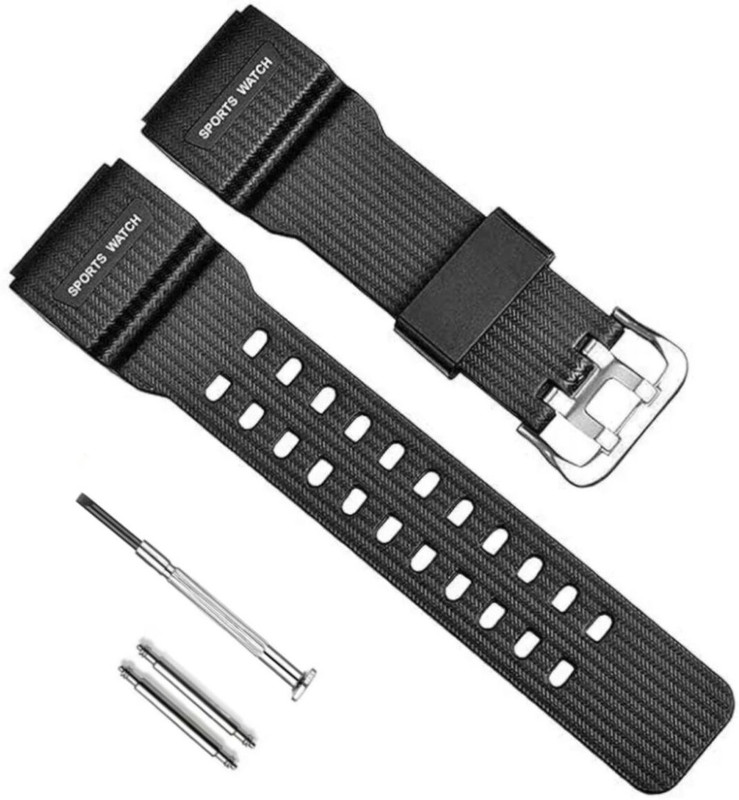 Bharasoft [CS02B] WATCH STRAP FOR CASIO G-SHOCK GG-1000/GSG-100 [MODELS ONLY] 27 mm Resin Watch Strap(Black)
