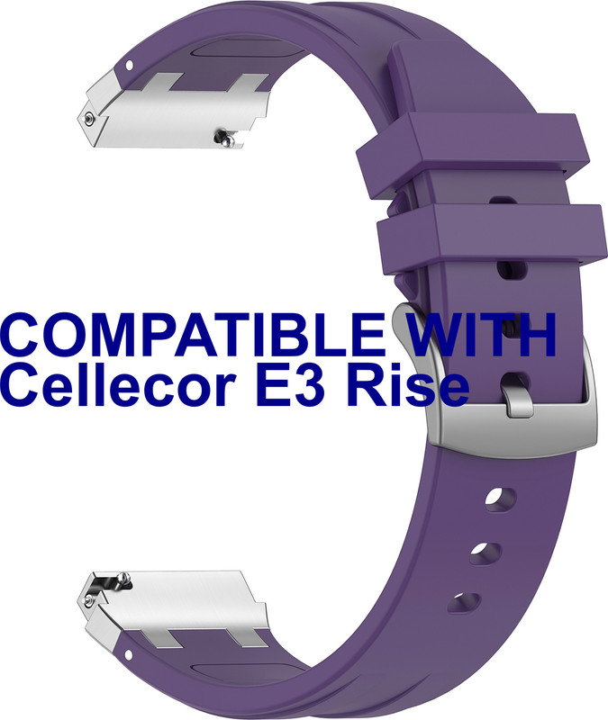 ACM Watch Strap Metal Hook Silicone 22mm for Colorfit Pulse 4 Smartwatch Belt 3630469 mm Silicone Watch Strap(Purple)
