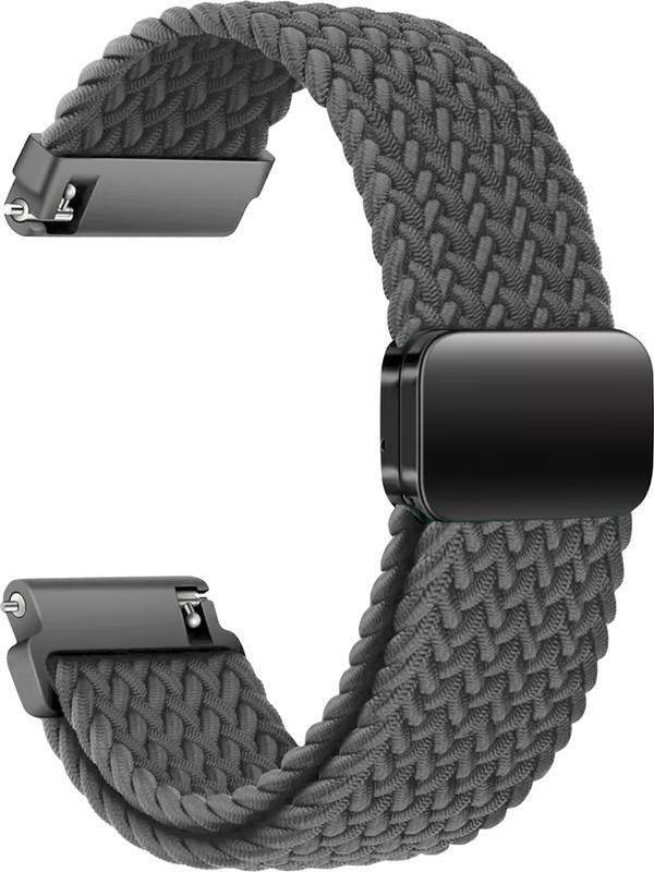 ACM Watch Strap Woven Braided Magnetic for Boat Lunar Orb Smartwatch Belt Band 3385352 mm Fabric Watch Strap(Grey)