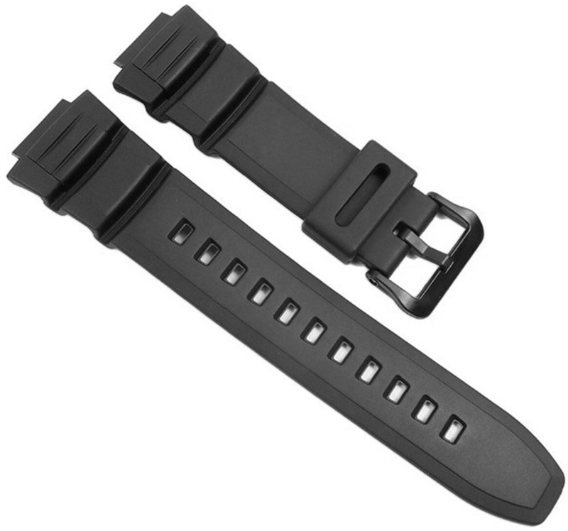 Rayyn [CASO8] COMPATIBLE WITH ''CASIO" MCW-100H, MCW-110H & W-S220 16 mm Resin Watch Strap(Black)