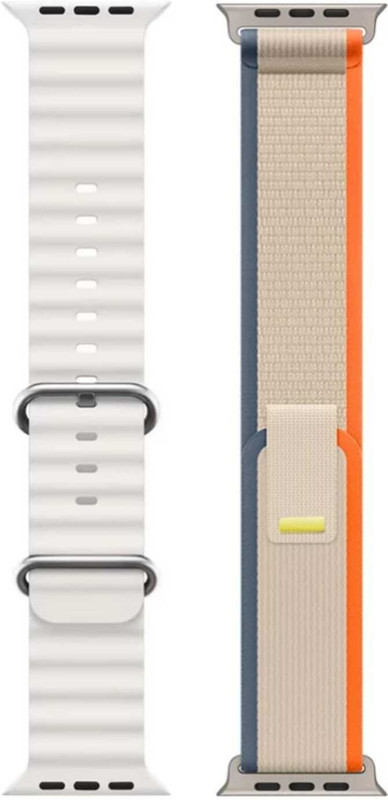 henx Smart Watch Strap Belt for 49 mm Series 8 7 45 mm Series 6 / 5 / 4 44 mm 42 mm 4 mm Silicone Watch Strap(White)