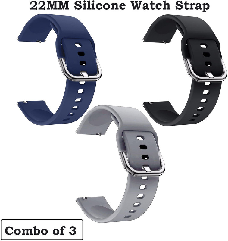 ADAMO Colorfit Pulse Grand/Ultra 3/Pro 5 Max, Quad Call, Pulse 2, Mettalix, Twist 22 mm Silicone Watch Strap(Blue, Black, Grey)