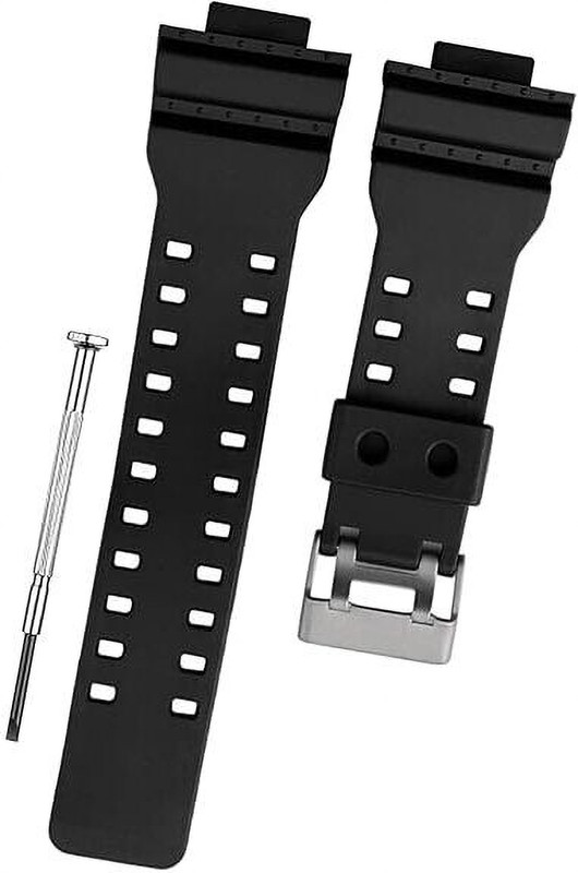 LUBA HIMT CDS3 16MM Resin Watch Strap Compatible Strap with CASI0 Gshock GD-120, GA-100 16 mm Resin Watch Strap(Black)