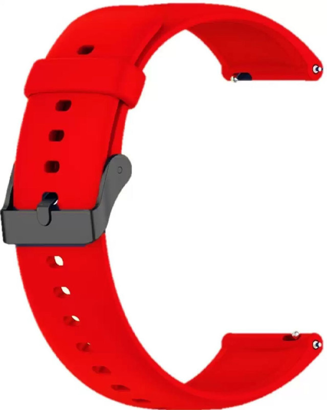 GRAF 22mm soft silicone Smartwatch belt Straps with Black buckle 22 mm Silicone Watch Strap(Red)