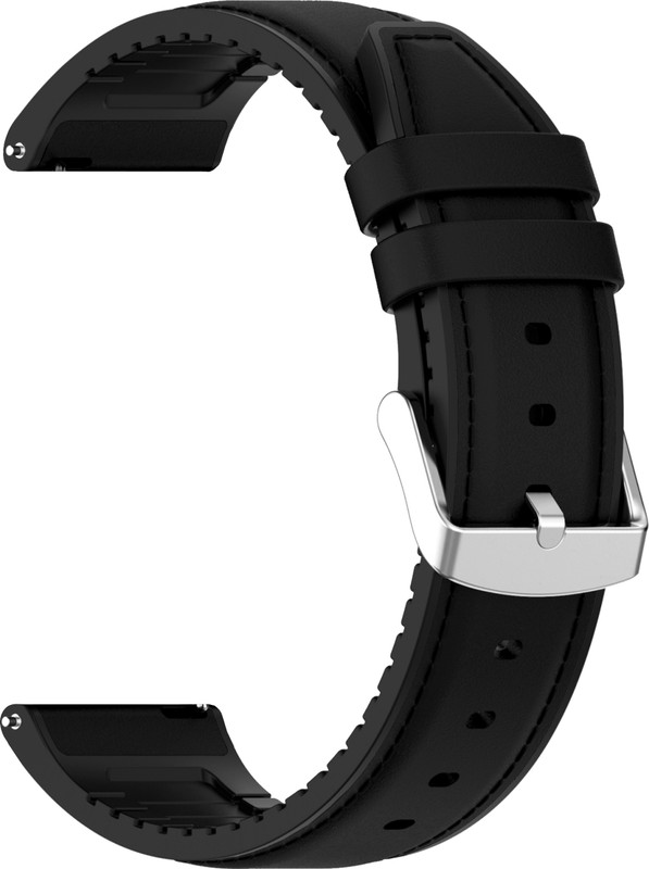 ACM Watch Strap Leather Silicone 22mm for |Huadai Hd11 Smartwatch Belt 2764405 mm Synthetic Leather Watch Strap(Black)
