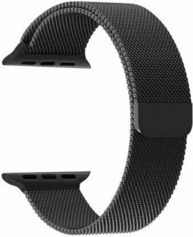 Neupac Watch Strap Black Pack of 1 44 mm Silicone Watch Strap(Black)
