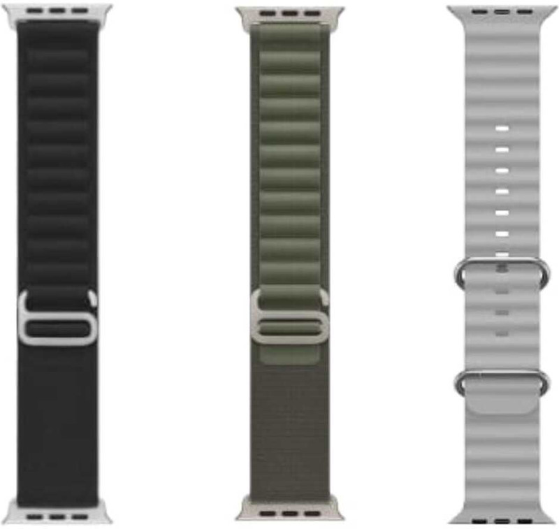 sleon ALP OCN SMARTWATCH STRAP 49 mm Silicone Watch Strap(Green, BALCK, Grey)