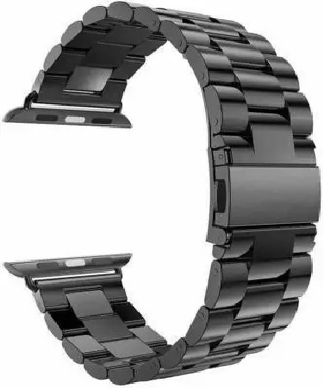 CHG 42mm Stainless Steel Replacement Black Strap Band 42 mm Stainless Steel Watch Strap(Black)
