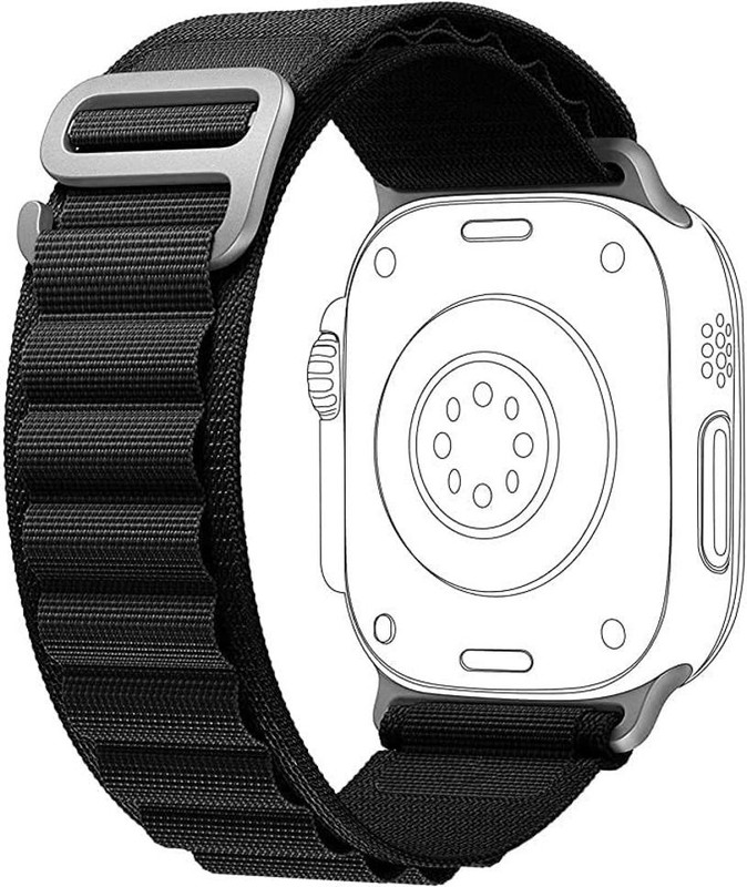 GLowcent Smart Loop Compatible Watch Band silicon Smart Watch strap Band G17 200 mm Fabric Watch Strap(Black)