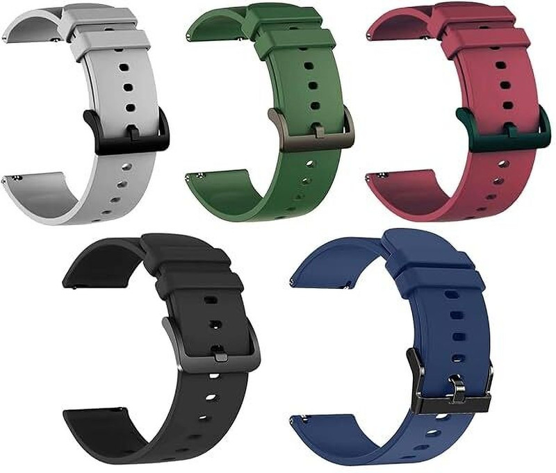 Evelyn Silicon Strap For Watches 22 mm Silicone Watch Strap(Mix Color)