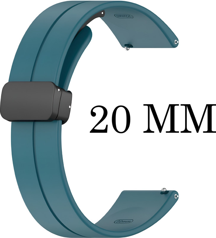 TRENDINGVIEW 20MM Magnetic silicone strap for Samsung Galaxy Watch 4/5/6 and 4 Classic strap 20 mm Silicone Watch Strap(TEAL BLUE)