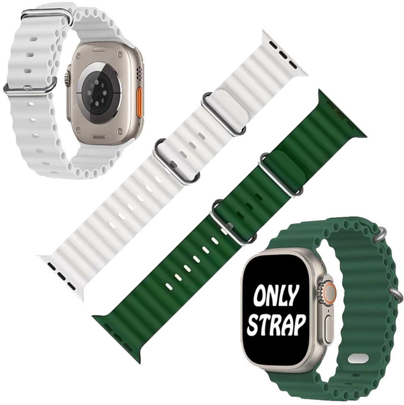 SKU Watch Starps 155 mm Silicone Watch Strap(White, Green)